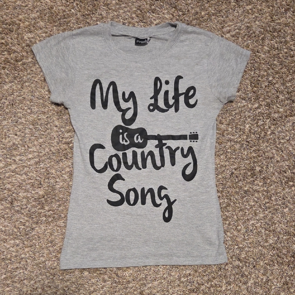 Gray Graphic Women's Tee My Life Is A Country Song
